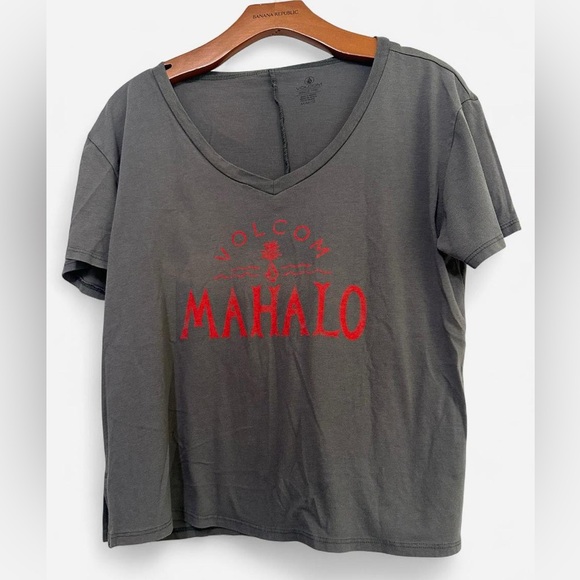 Volcom Charcoal Grey Mahalo V-neck Shirt - Picture 1 of 3